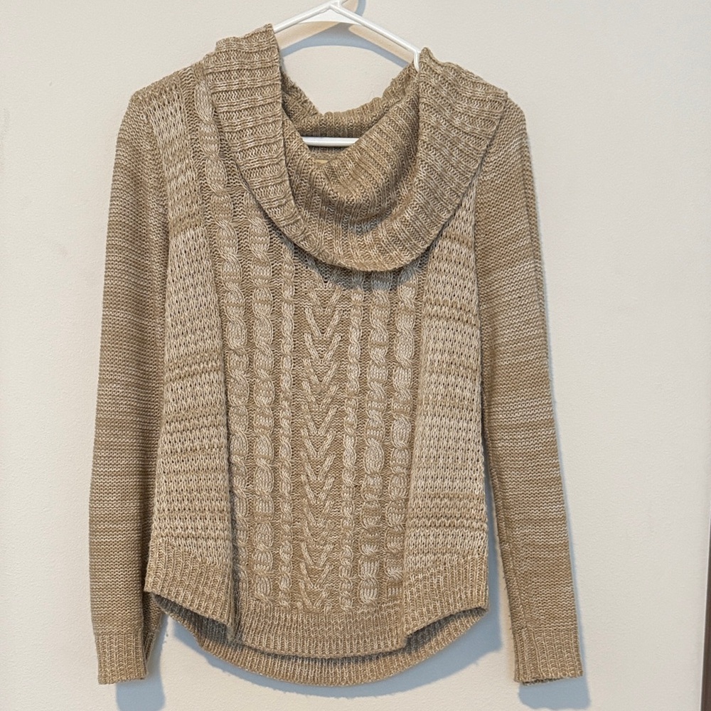 Women’s It's Our Time Beige Cowl Neck Sweater Size S